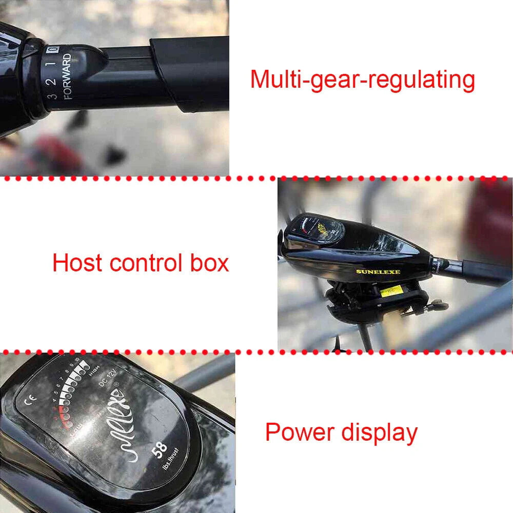 12V Electric Outboard Motor Trolling Engine 58LBS V3719
