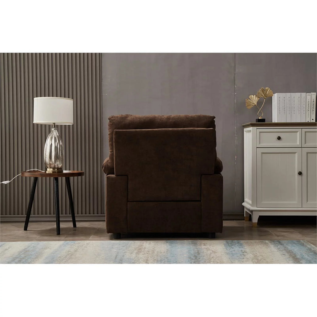 Brown Linen Living Room Chair Set of 2 S7541