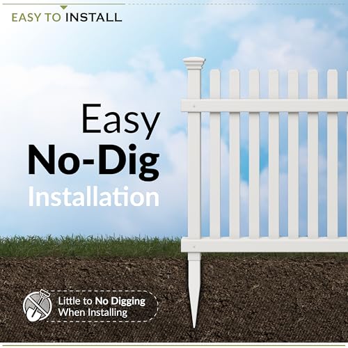 White Vinyl 3 Panels Garden Fence Kit O7437