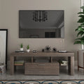 Brown TV Stand with LED Light and Storage Drawer P428