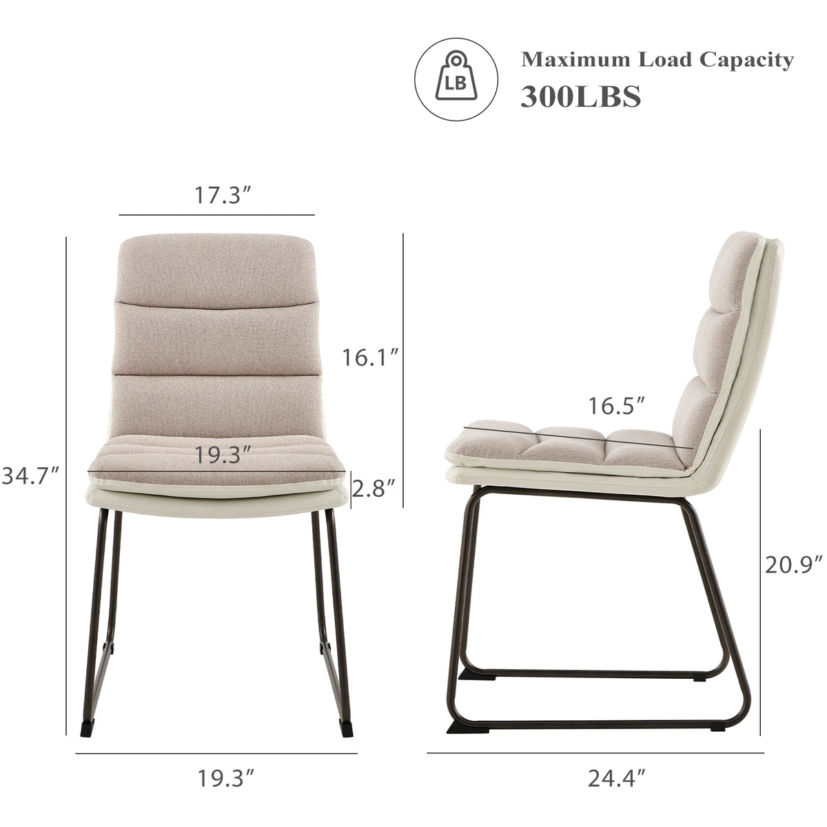 Fabric Upholstered Dining Chairs Set of 6 Brown G705