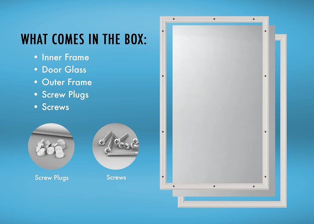 24 x 38 Double Pane Tempered Clear Glass Door Insert W92394