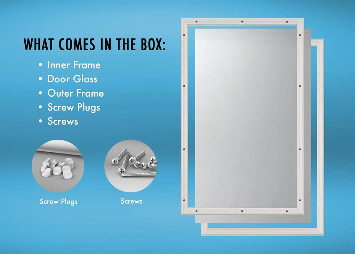 24 x 38 Double Pane Tempered Clear Glass Door Insert W92394