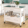Rectangular Kitchen Cart with Stainless Steel Top N452