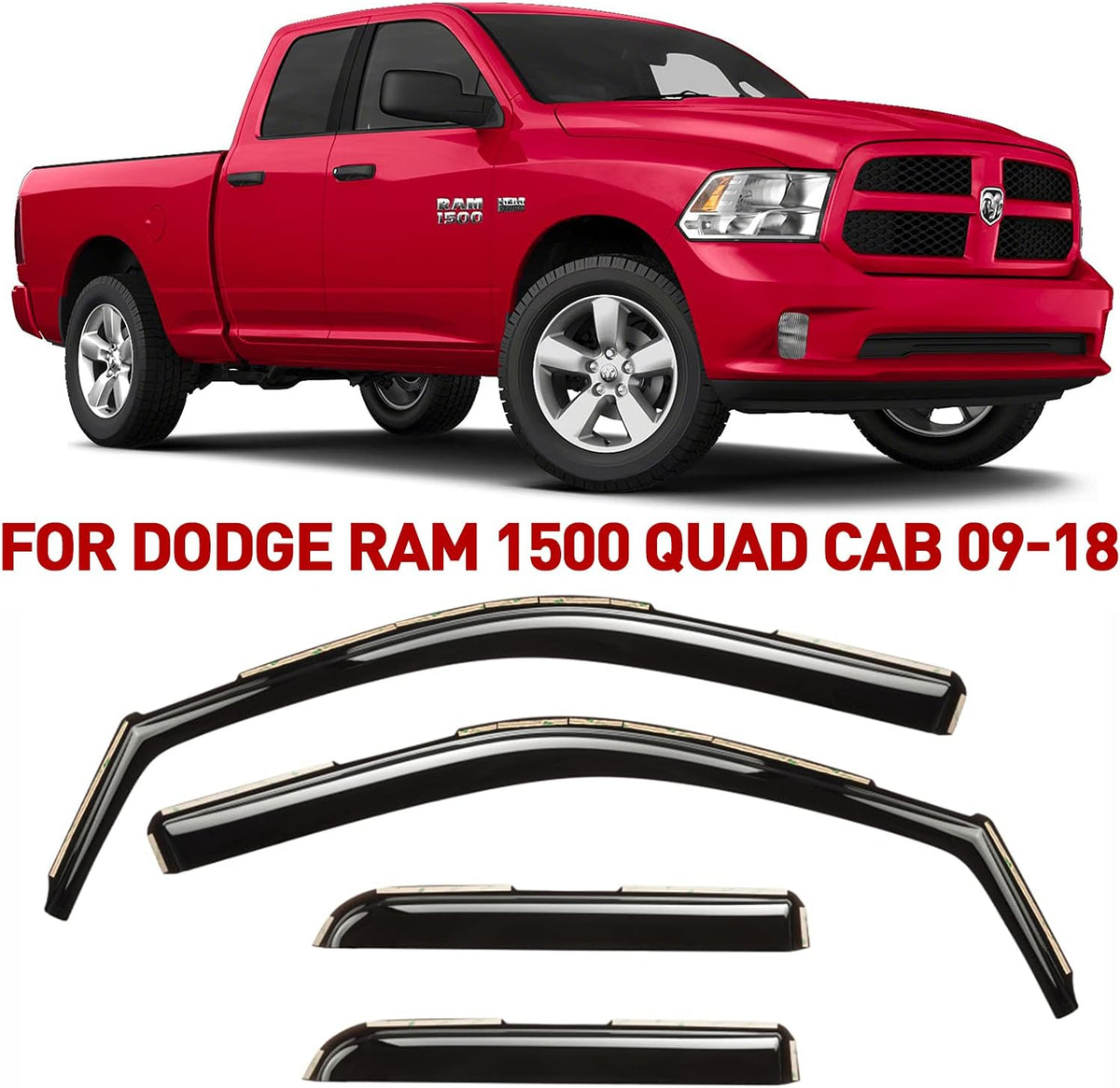 In-Channel Rain Guards for Trucks 4Pieces C881398