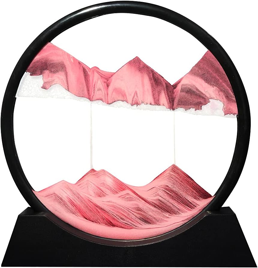 Moving Sand Art Picture Round Glass 3D Deep Sea 7 Inch Pack of 2 L311133