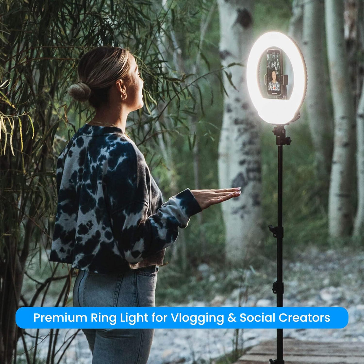 12 Cordless Bicolor Ring Light Kit with Carry Case and 6.5 ft Stand C377176