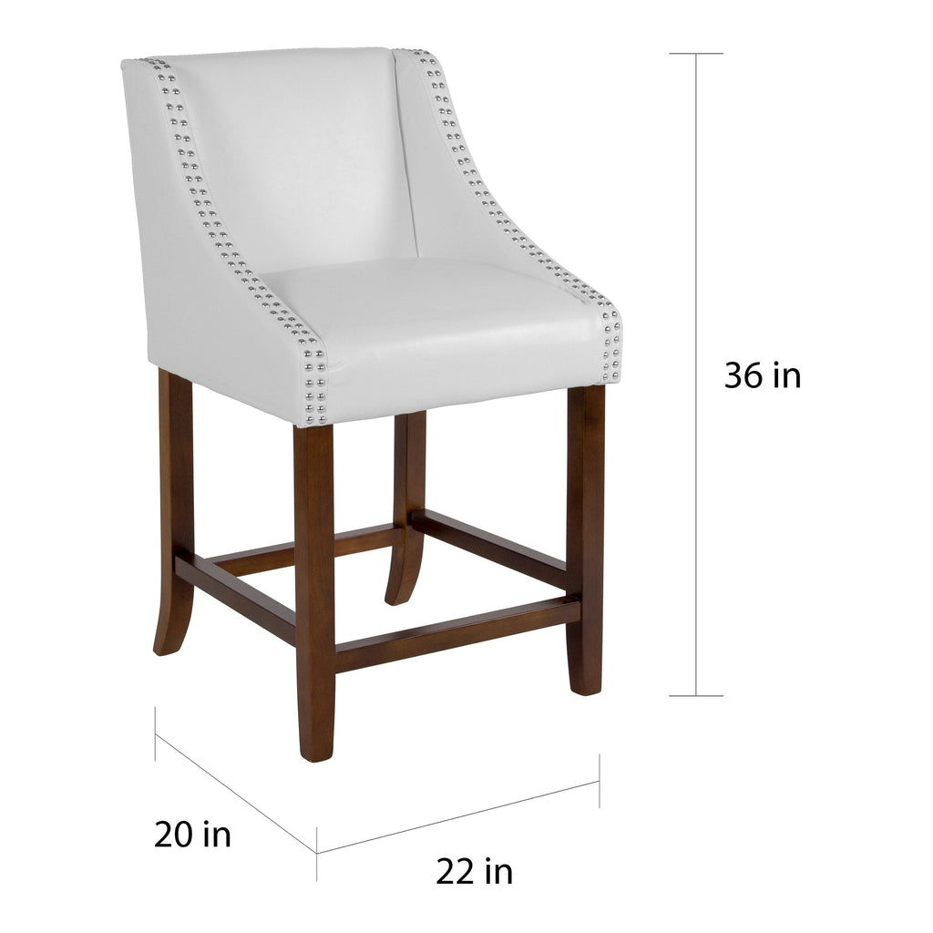 Light Grey Fabric Counter Height Stool B47730