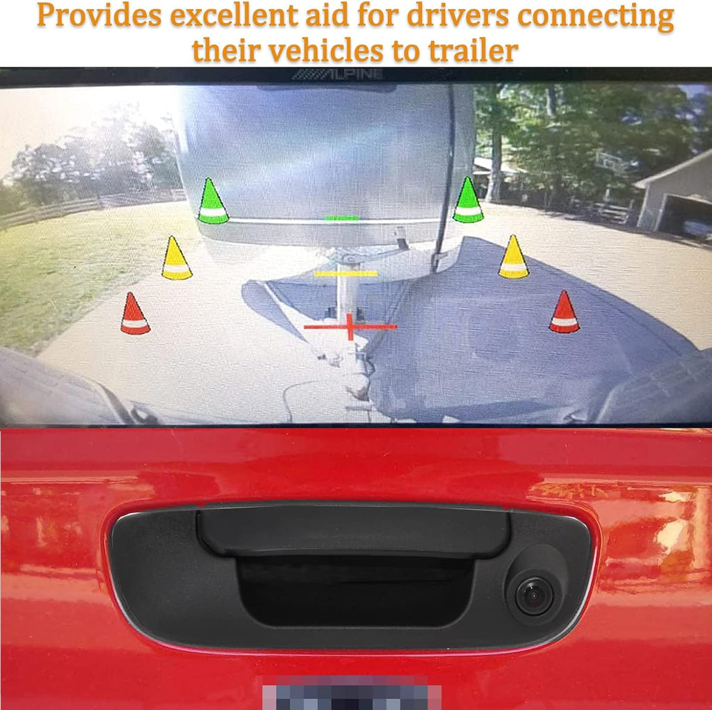 Tailgate Handle Backup Reverse Camera with 4.3 inch Rear View Mirror Monitor Kit J286820