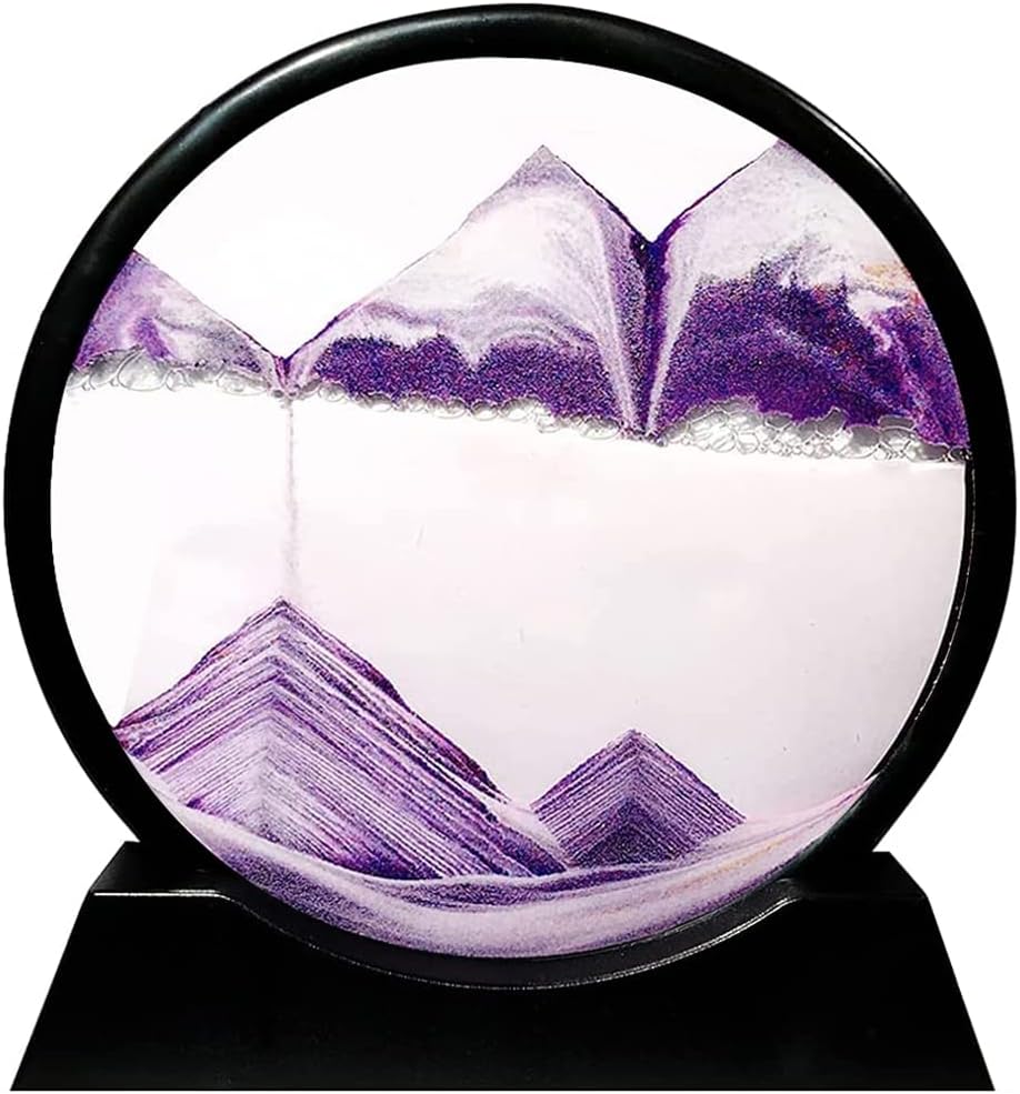 Moving Sand Art Picture Round Glass 3D Deep Sea 7 Inch Pack of 2 L311133