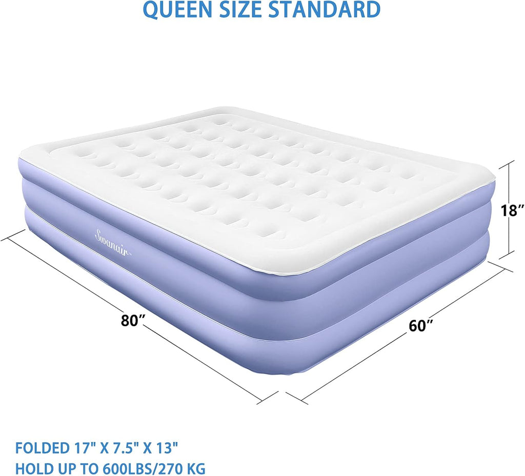Queen 18 Raised Air Mattress with Built-in Pump V563621