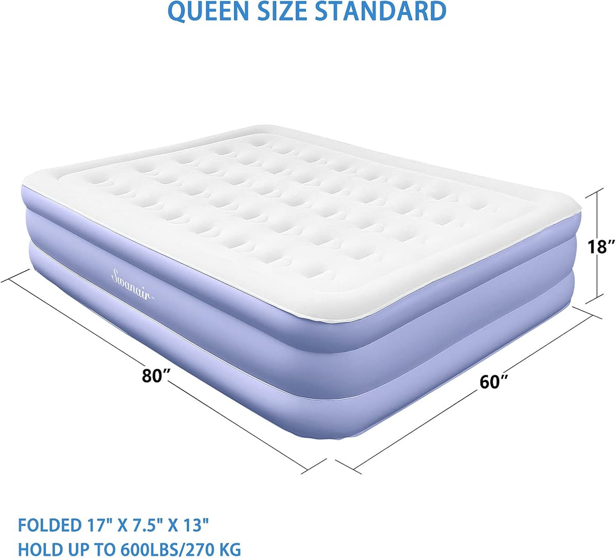 Queen 18 Raised Air Mattress with Built-in Pump V563621