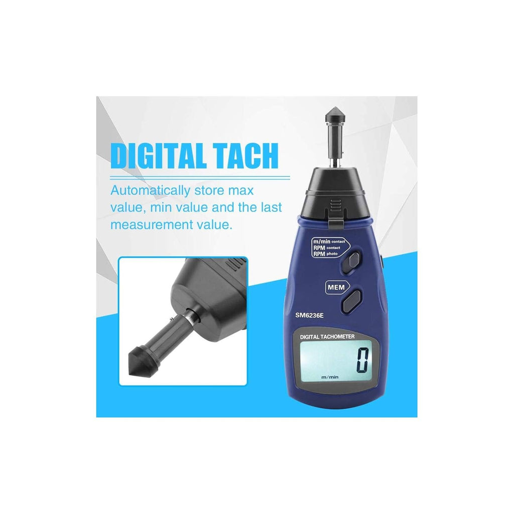 Digital Tachometer LCD Rotation Speed Meter Pack of 2 M326