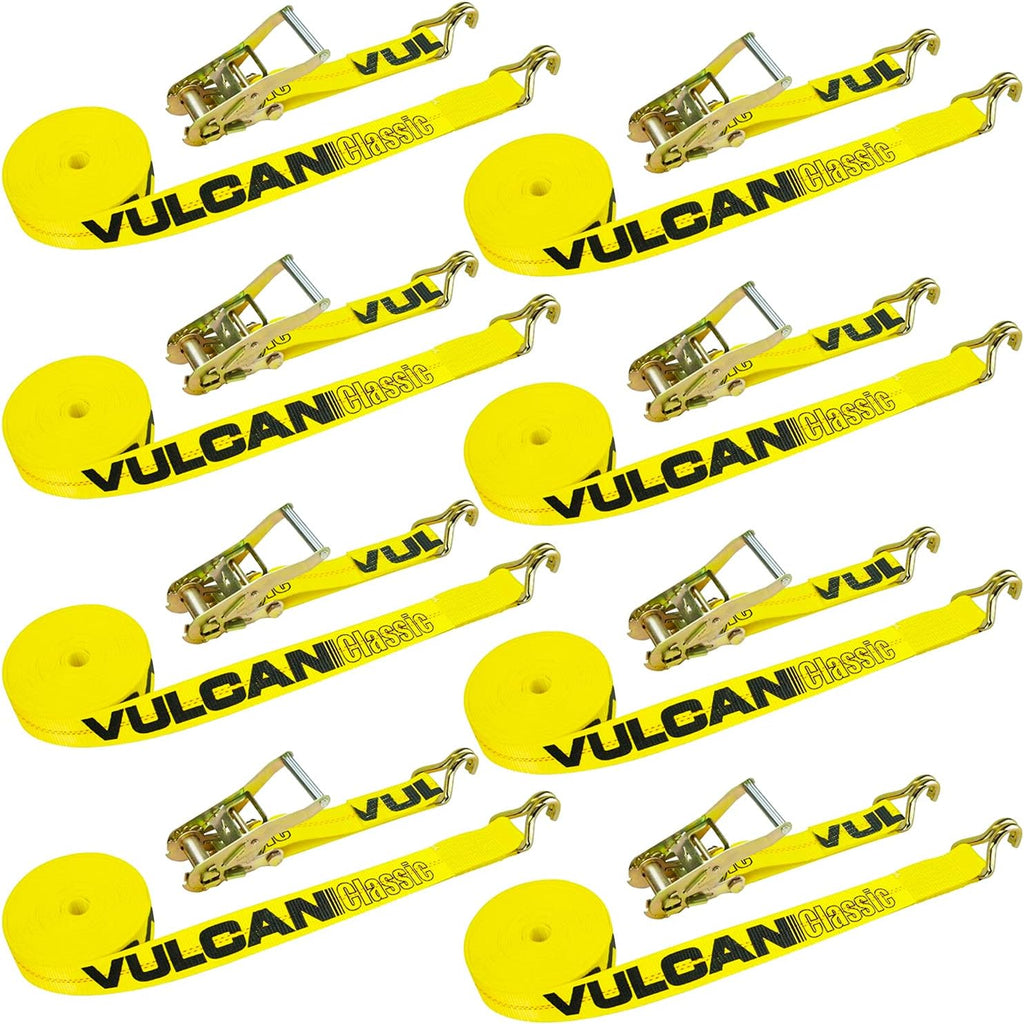 2 Inch x 27 Foot 8 Pack Ratchet Strap with Wire Hooks Y92695