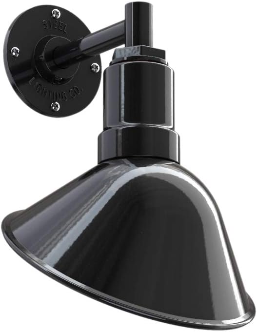 9 inch Dome 11 inch Straight Arm Matte Black Sign Light J811
