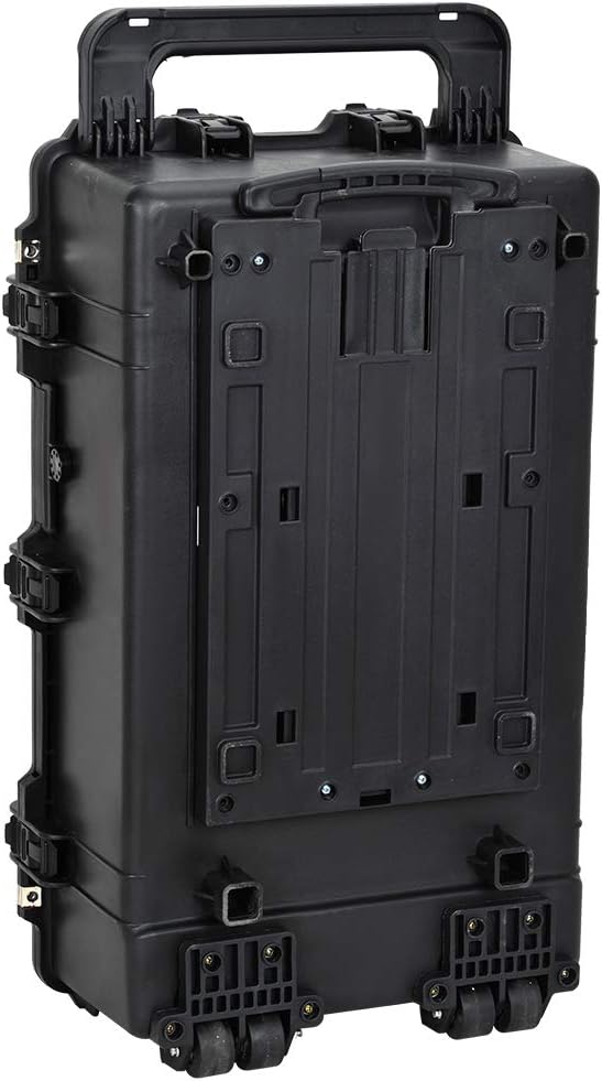 Portable Rolling Waterproof Hard Case with Wheels and Retractable Pull Handle, Black Y313