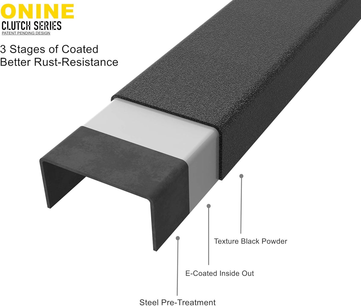 Running Boards Side Step Nerf Bar 7 Inch Wide Texture Black U6575