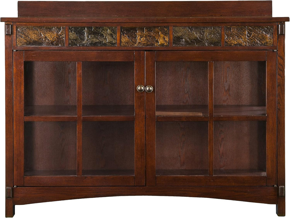 Red Washed Sideboard & Curio X27729