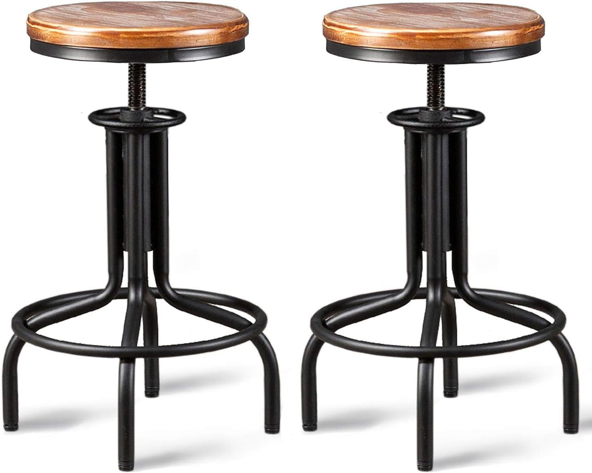 Metal Adjustable Height Bar Stool Set of 2 V561236