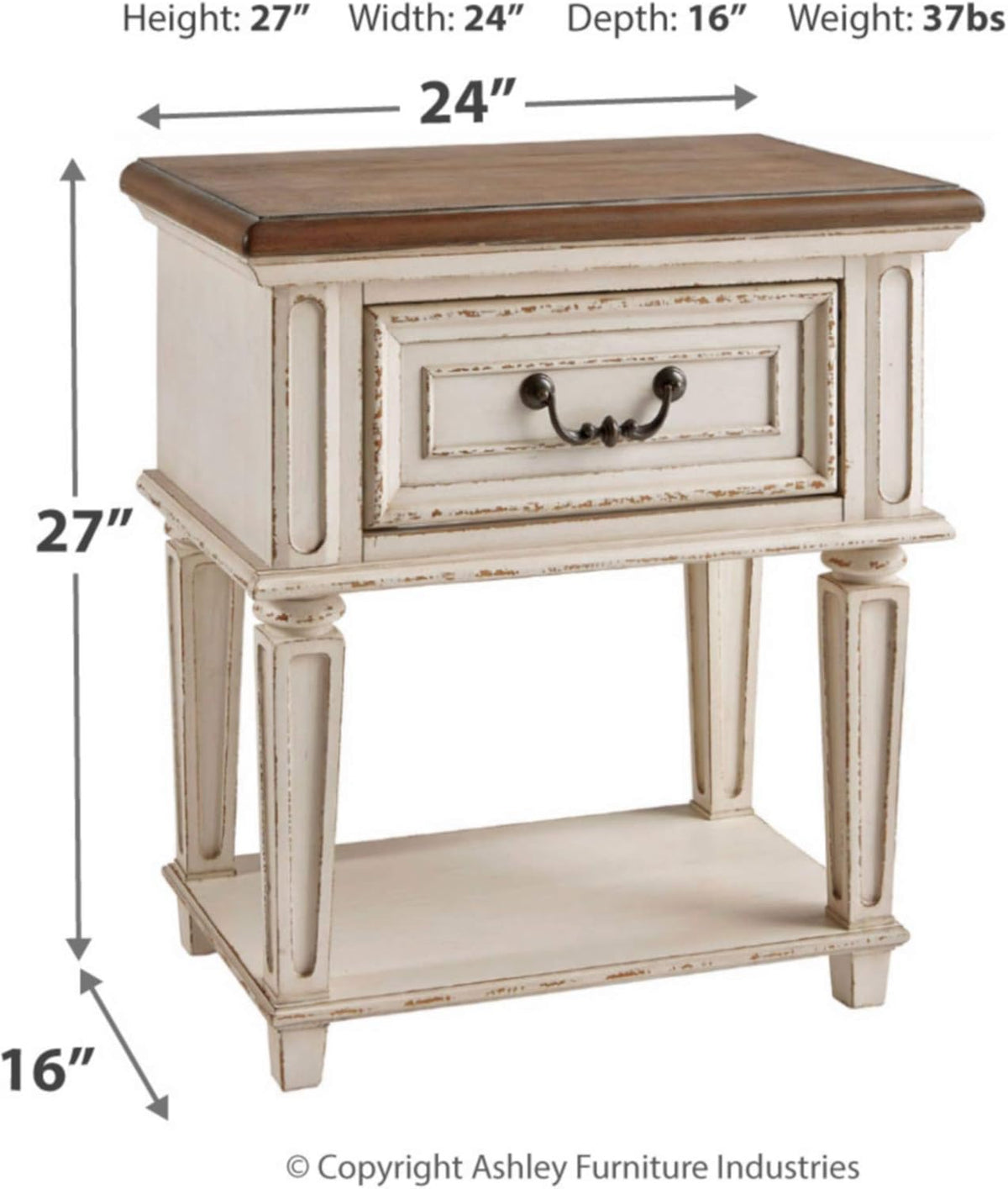 3 Drawer Nightstand with Electrical Outlets & USB Ports I868