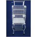 24 in. Open Top Parrot Cage with Stand - White K947