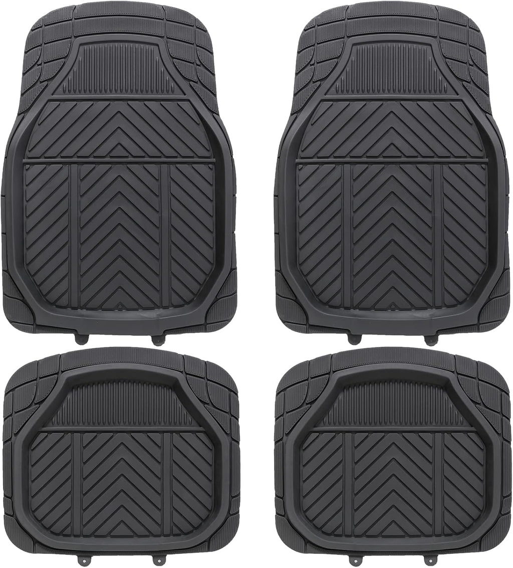 Heavy Duty Rubber Floor Mat 4pc Black Z61013