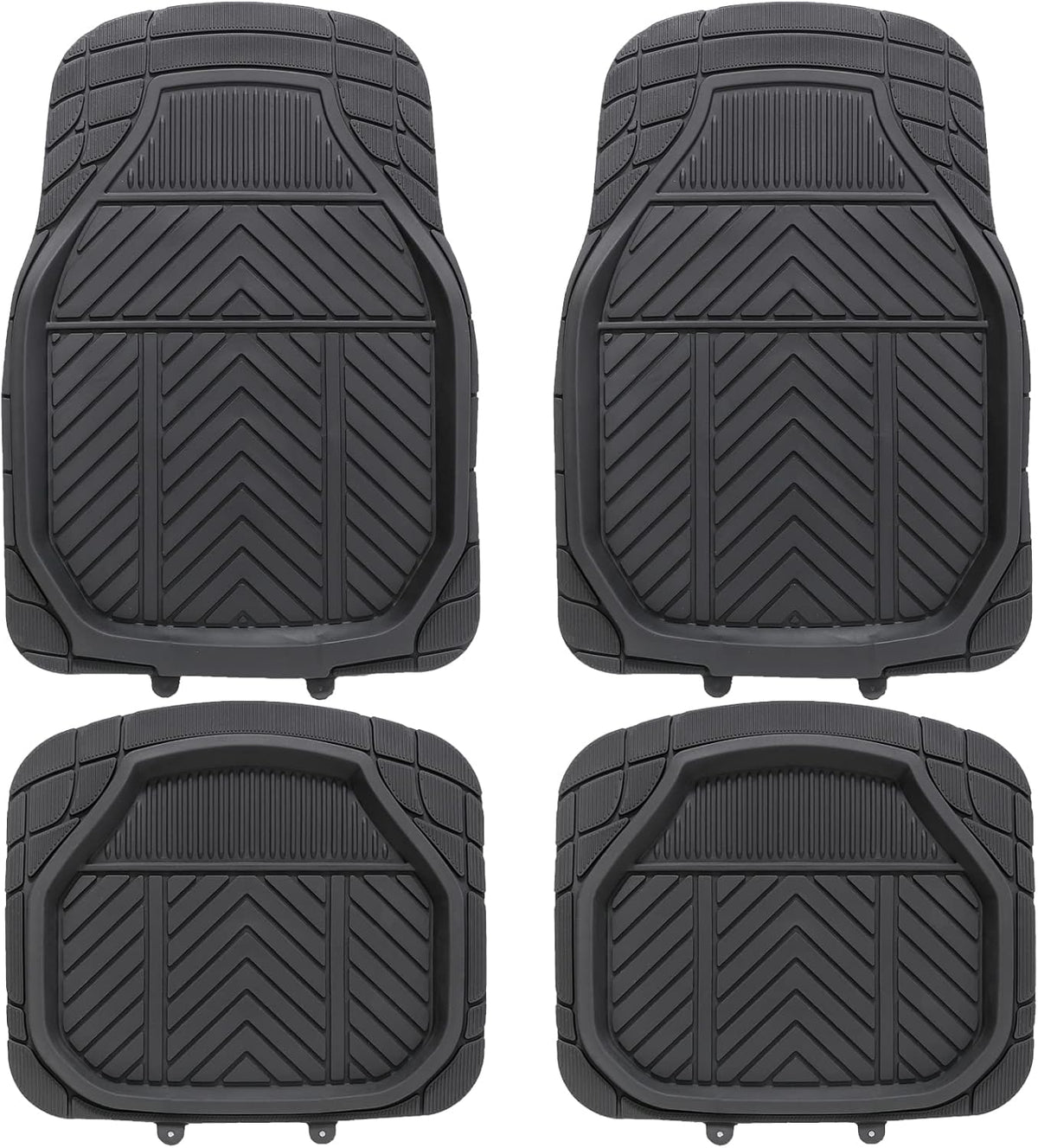 Heavy Duty Rubber Floor Mat 4pc Black Z61013