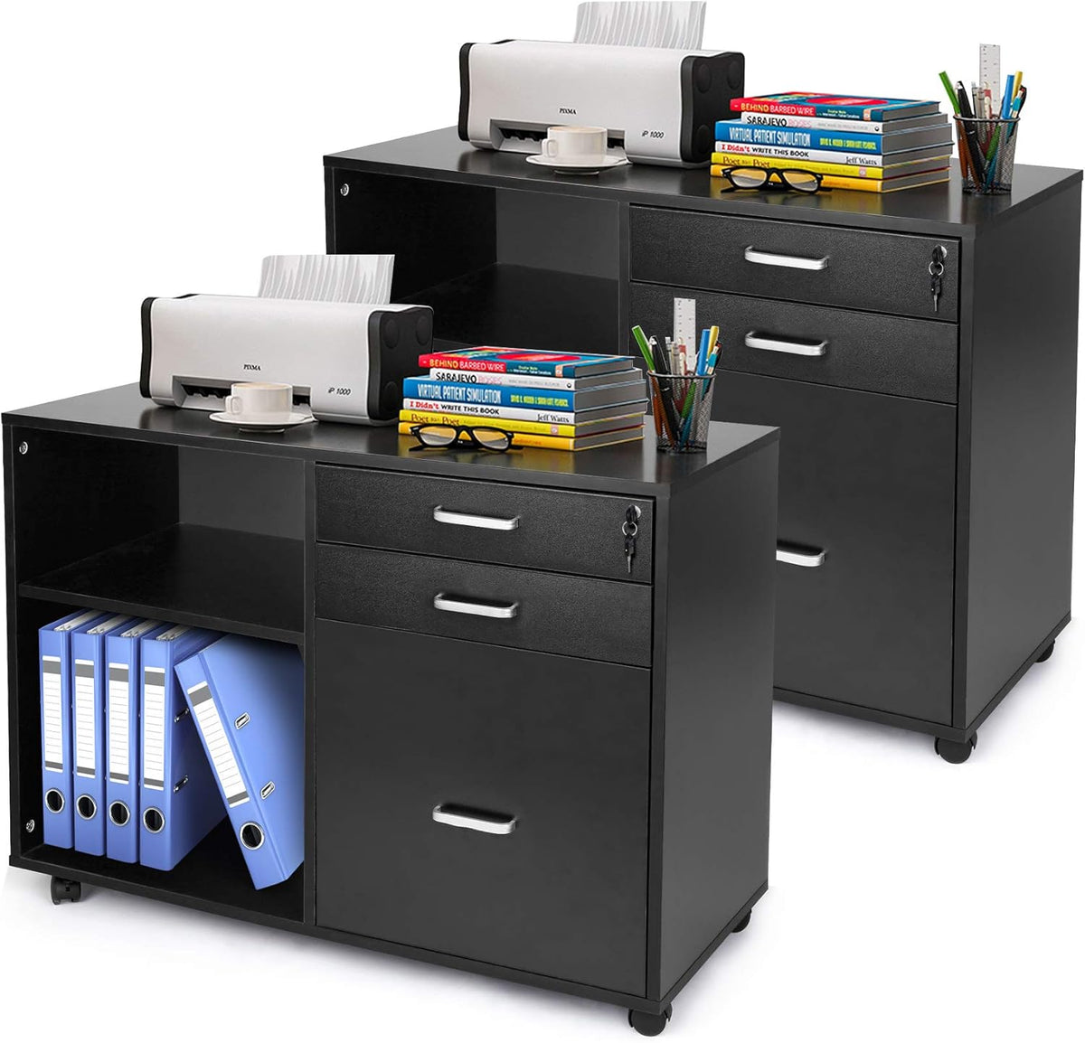 White 3 Drawer File Cabinet with Lock K5729