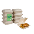 9 inch Compostable Disposable Sugarcane Clamshell Containers, 300 Pack H83017