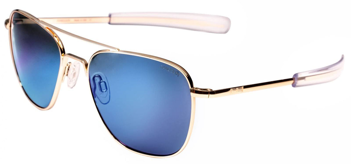 Aviator Bayonet Temple Sunglasses in Gold N308487