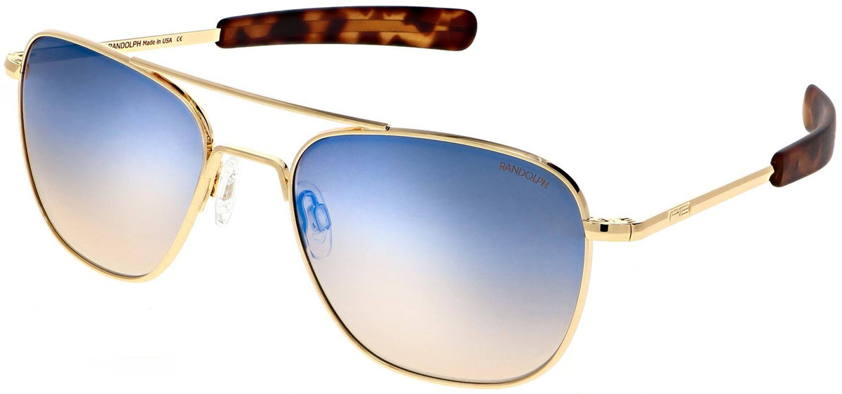 Aviator Bayonet Temple Sunglasses in Gold N308487
