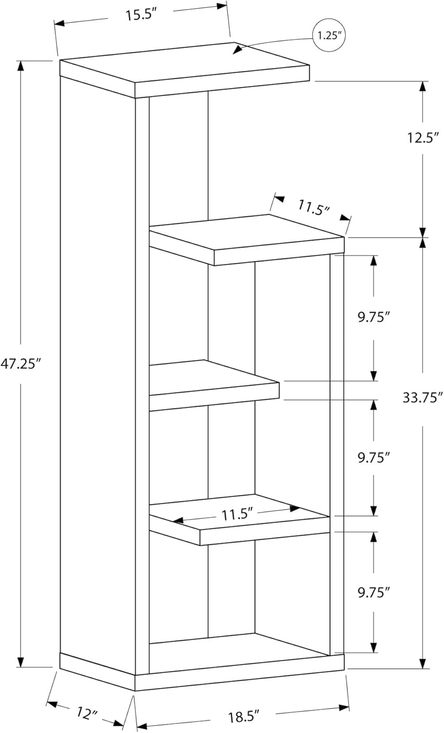 Dark Taupe Bookcase Q301355