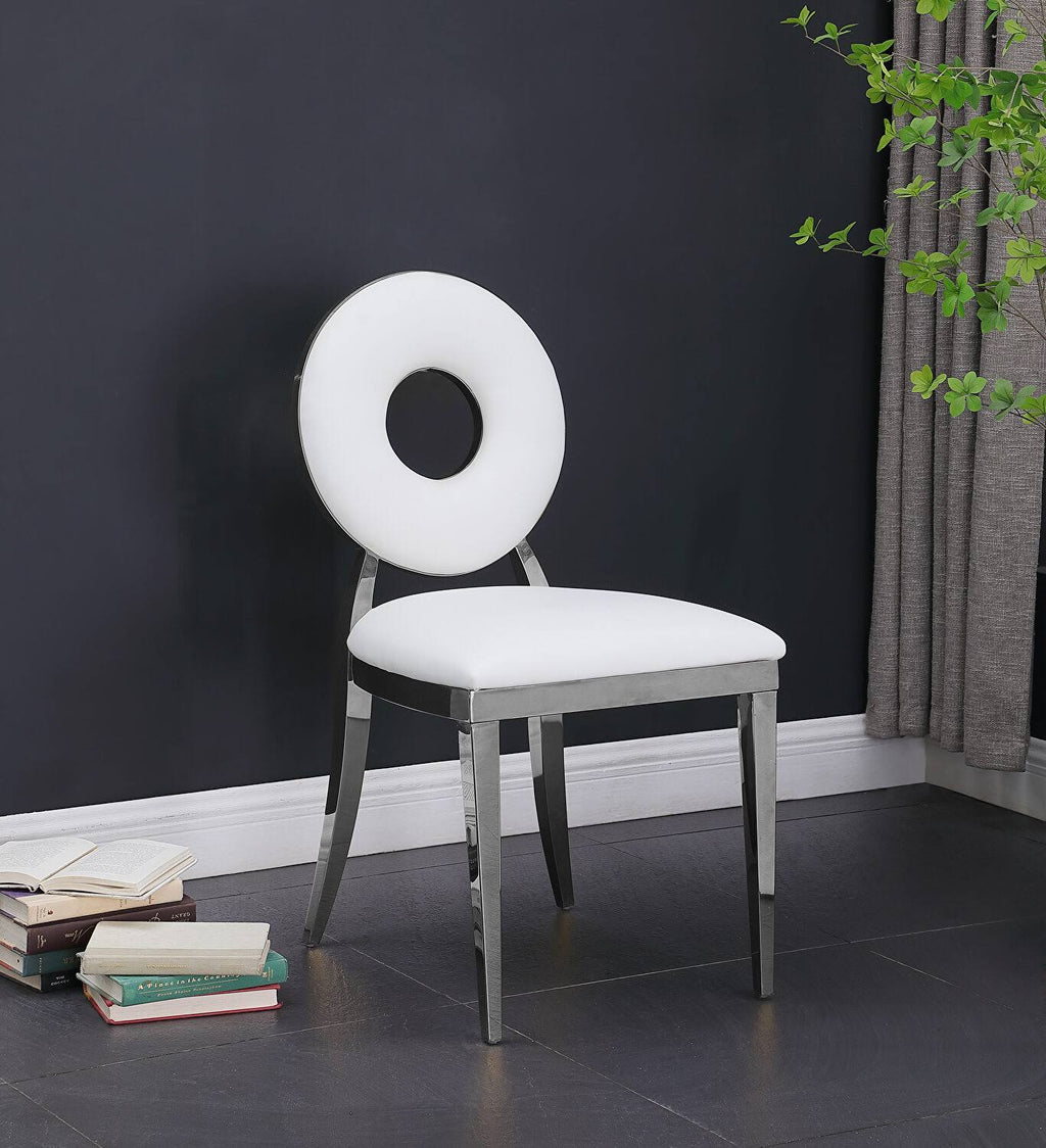 White Faux Leather Dining Chair Set of 2 P46560