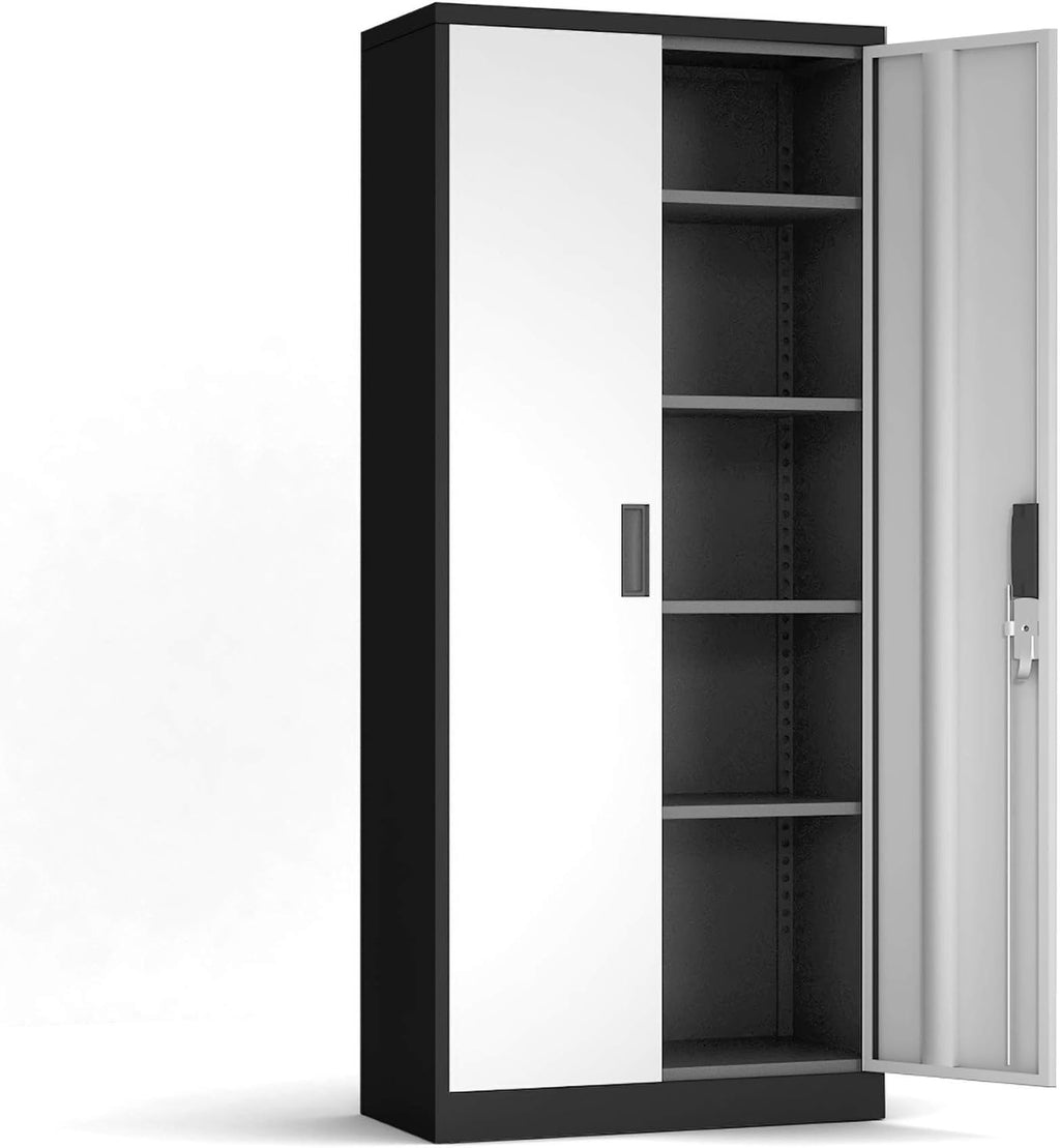 Metal Storage Cabinet with Locking Doors and 4 Adjustable Shelves M150829