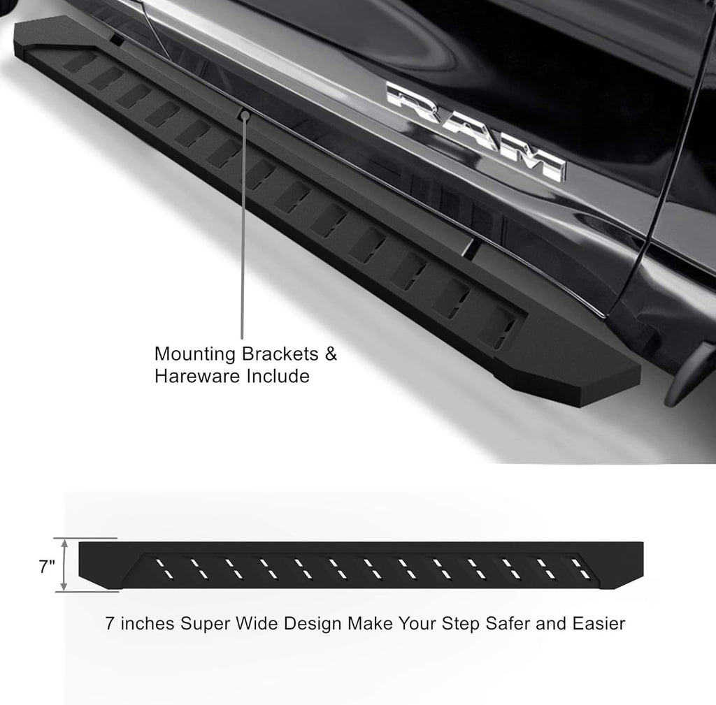 Running Boards Side Step Nerf Bar 7 Inch Wide Texture Black U6575