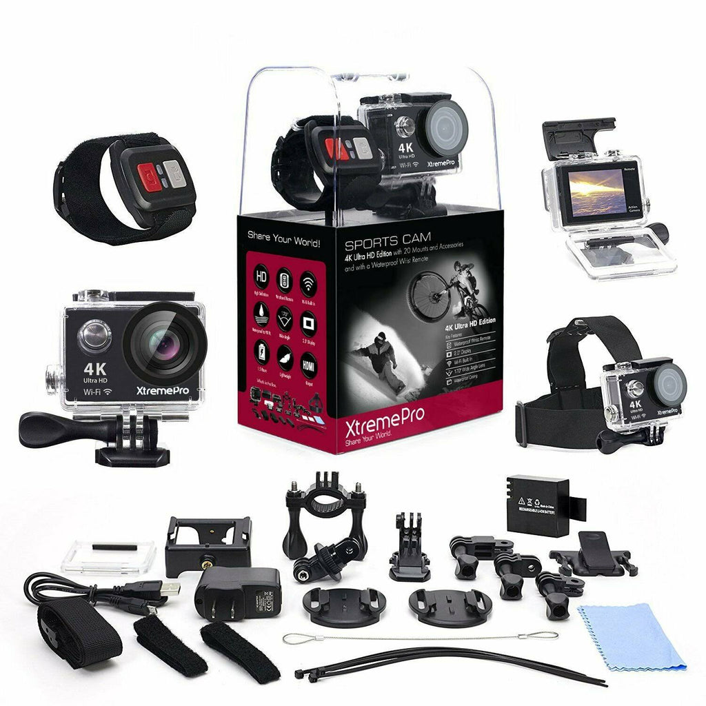 4K Ultra HD Sports Camera Bundle with Wireless Wrist Remote P16732