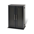 Black Locking Media Storage Cabinet with Shaker Doors B645