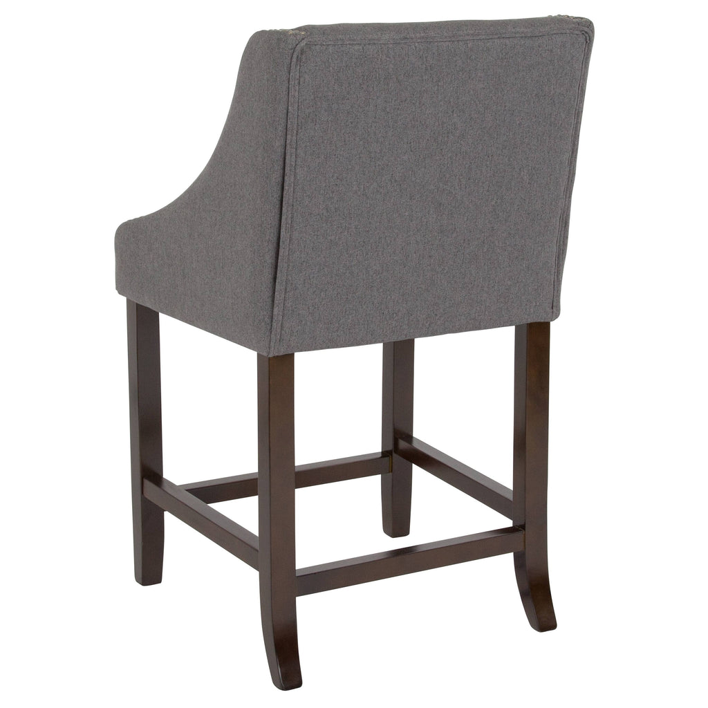 Light Grey Fabric Counter Height Stool B47730