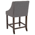Light Grey Fabric Counter Height Stool B47730