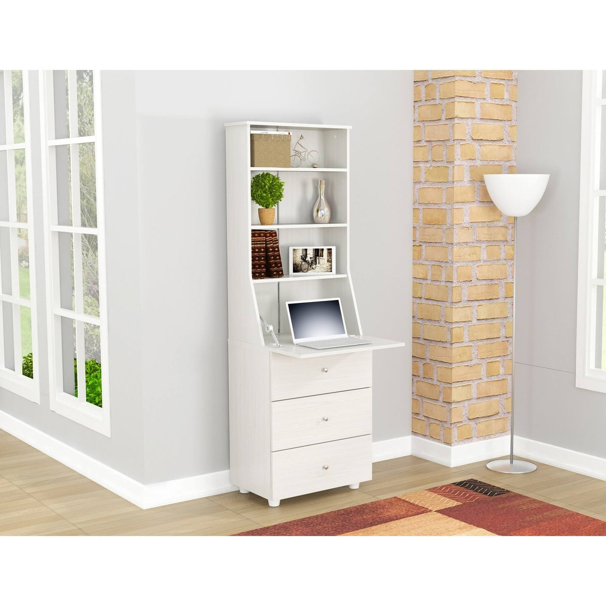 Washed Oak 3-Shelf Bookcase D875709
