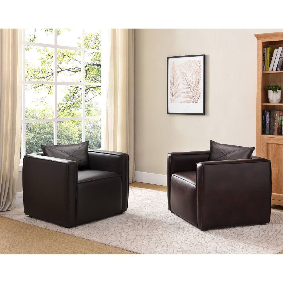 Brown Vinyl Padded Accent Chair F431747