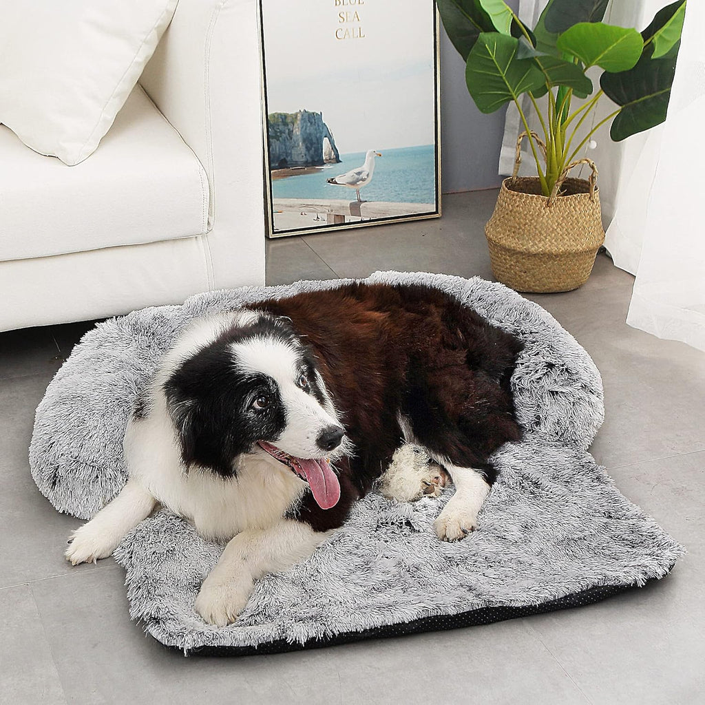 Fluffy Plush Dog Bed with Removable Washable Cover Pack of 2 X136532