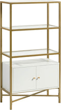 White Bookcase with Doors Q64826