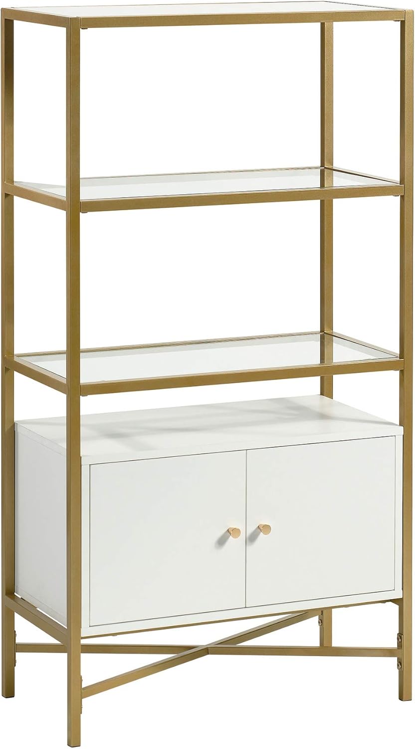 White Bookcase with Doors Q64826