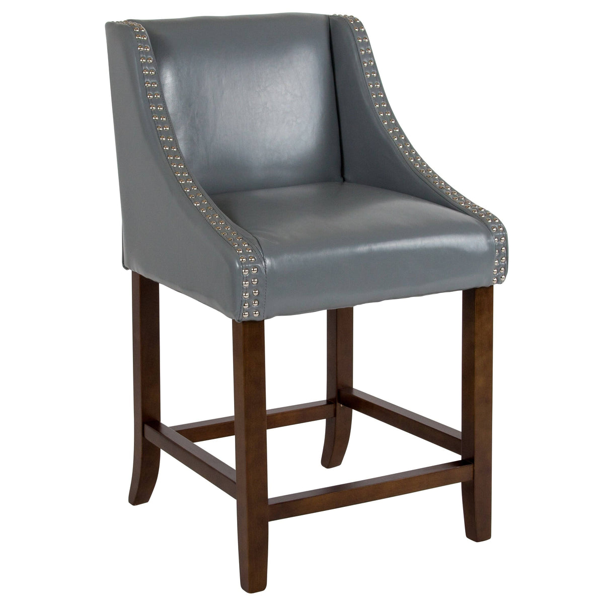 Light Grey Fabric Counter Height Stool B47730