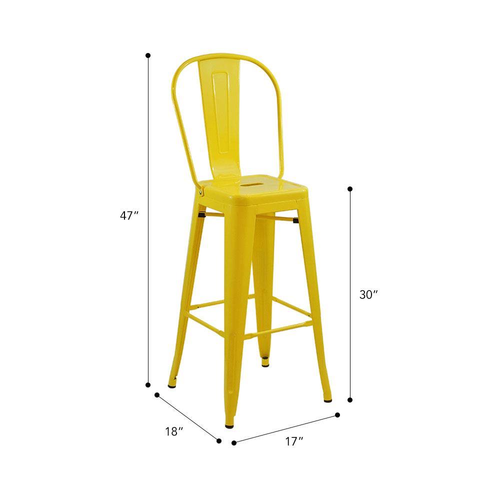 White Cafe Bar Stool with High Back I3061