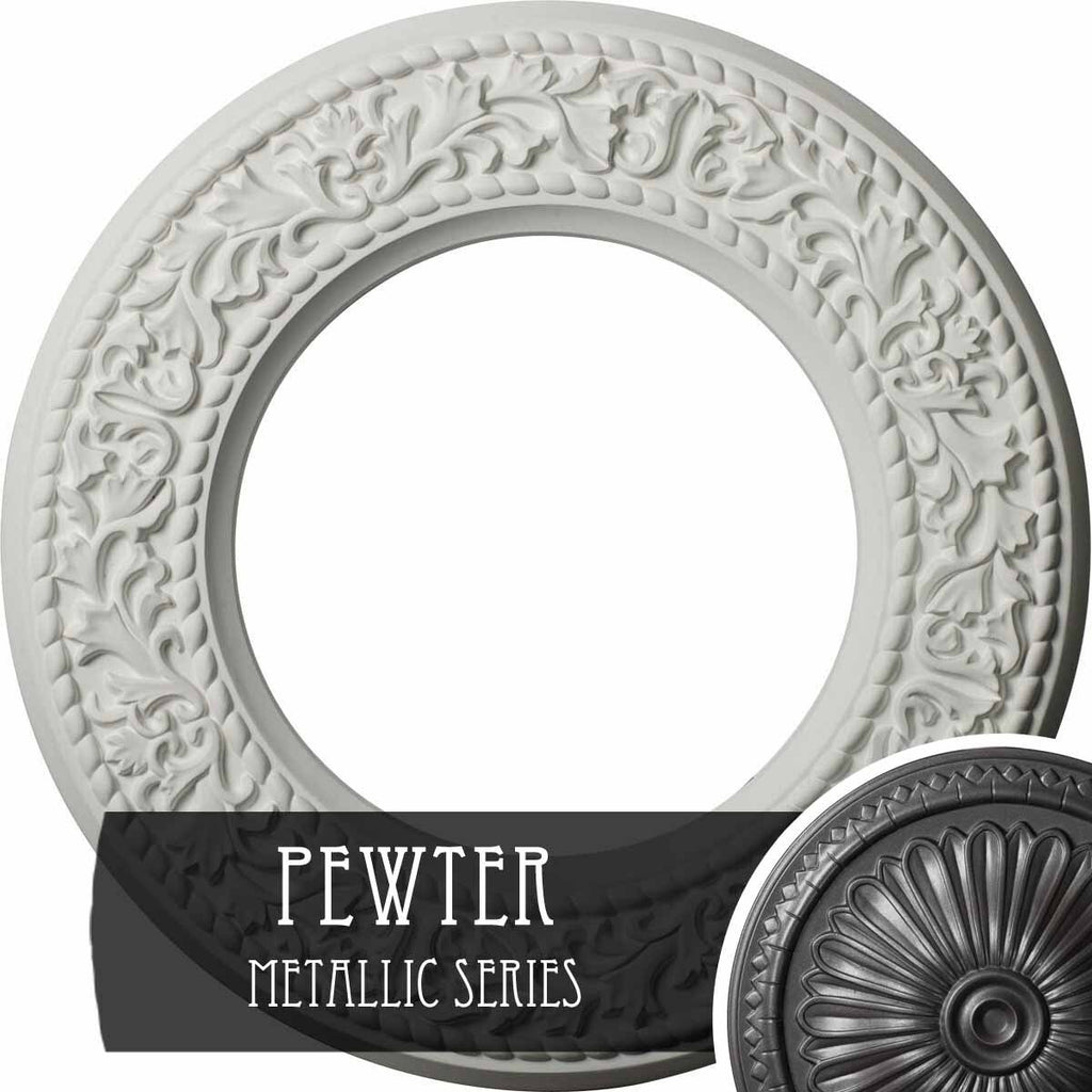 Blackthorn Ceiling Medallion Hand-Painted Pewter V68102