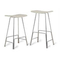 White Polished Stainless Steel Counter Stool K142462