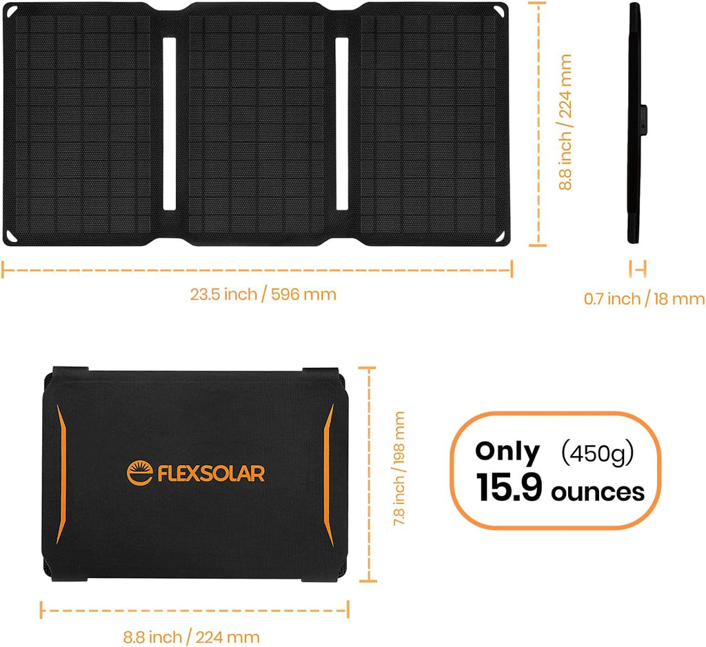 15W Foldable Monocrystalline Solar Panel Charger S17574