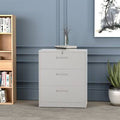 White 3 Drawer Lockable Metal File Cabinet R43766